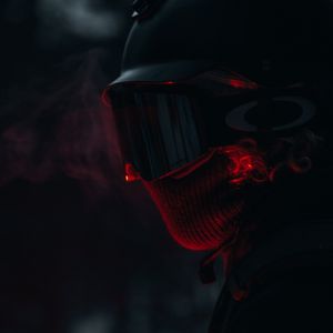 Preview wallpaper man, mask, backlight, dark