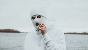 Preview wallpaper man, mask, balaclava, white