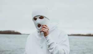 Preview wallpaper man, mask, balaclava, white