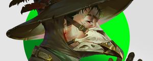 Preview wallpaper man, mask, beak, hat, art