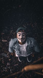 Preview wallpaper man, mask, cap, anonymous