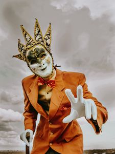 Preview wallpaper man, mask, costume, carnival, holiday