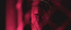 Preview wallpaper man, mask, face, dark, red, blur