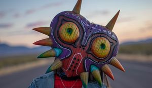 Preview wallpaper man, mask, funny, road