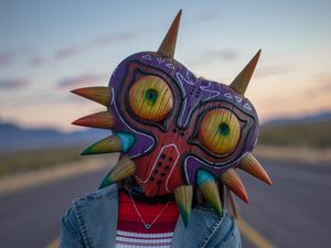 Preview wallpaper man, mask, funny, road