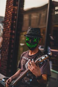 Preview wallpaper man, mask, guitar, guitarist, musician