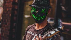 Preview wallpaper man, mask, guitar, guitarist, musician