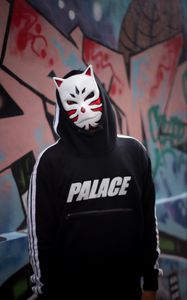 Preview wallpaper man, mask, hood, hoodie, anonymous