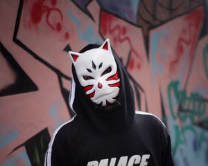Preview wallpaper man, mask, hood, hoodie, anonymous