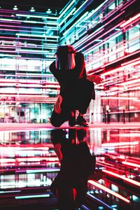 Preview wallpaper man, mask, mirror, light