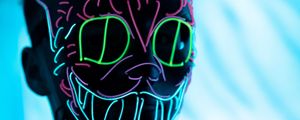 Preview wallpaper man, mask, neon, colorful, glow