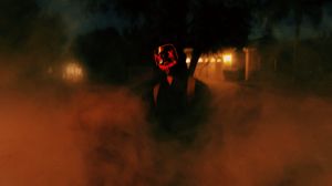 Preview wallpaper man, mask, smoke, night, dark