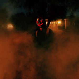 Preview wallpaper man, mask, smoke, night, dark