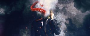 Preview wallpaper man, octopus, surrealism, art