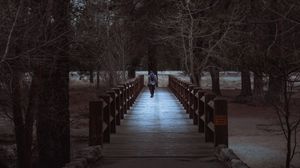 Preview wallpaper man, park, walk, trees