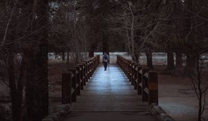 Preview wallpaper man, park, walk, trees