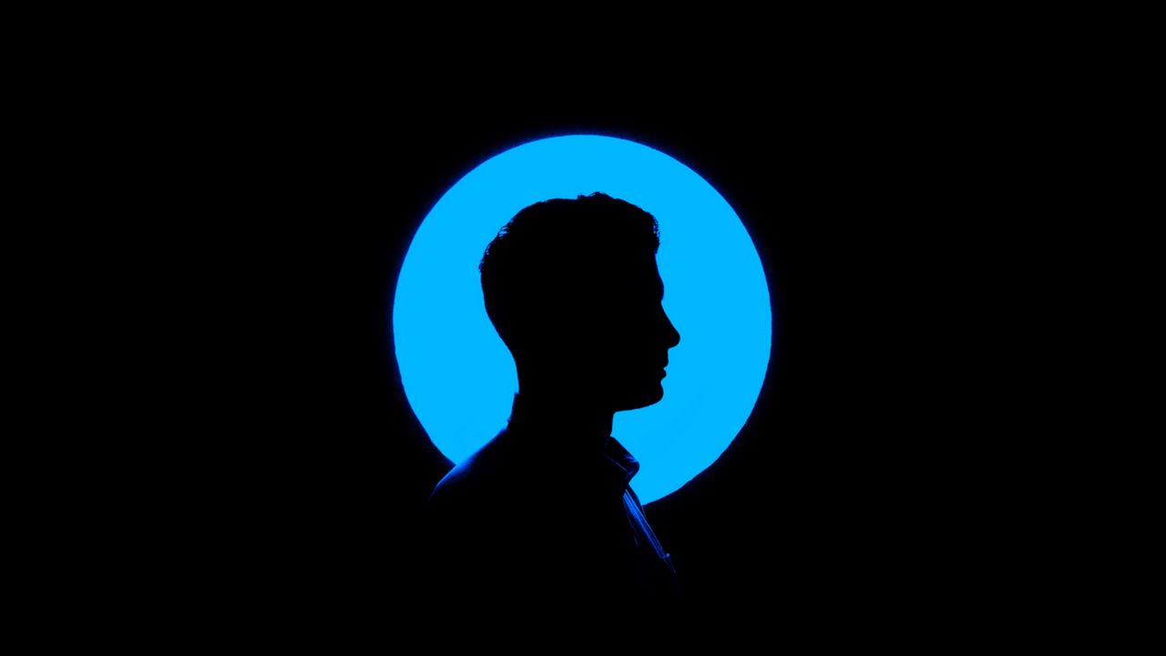 Wallpaper man, profile, silhouette, circle