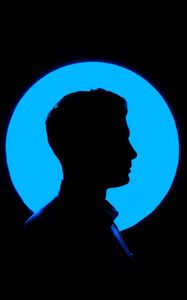 Preview wallpaper man, profile, silhouette, circle