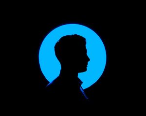 Preview wallpaper man, profile, silhouette, circle