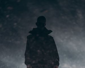 Preview wallpaper man, reflection, water, dark, silhouette