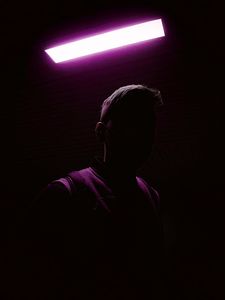 Preview wallpaper man, shadow, neon, glow