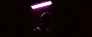 Preview wallpaper man, shadow, neon, glow