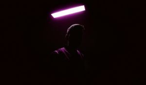 Preview wallpaper man, shadow, neon, glow