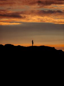 Preview wallpaper man, silhouette, alone, loneliness, dark