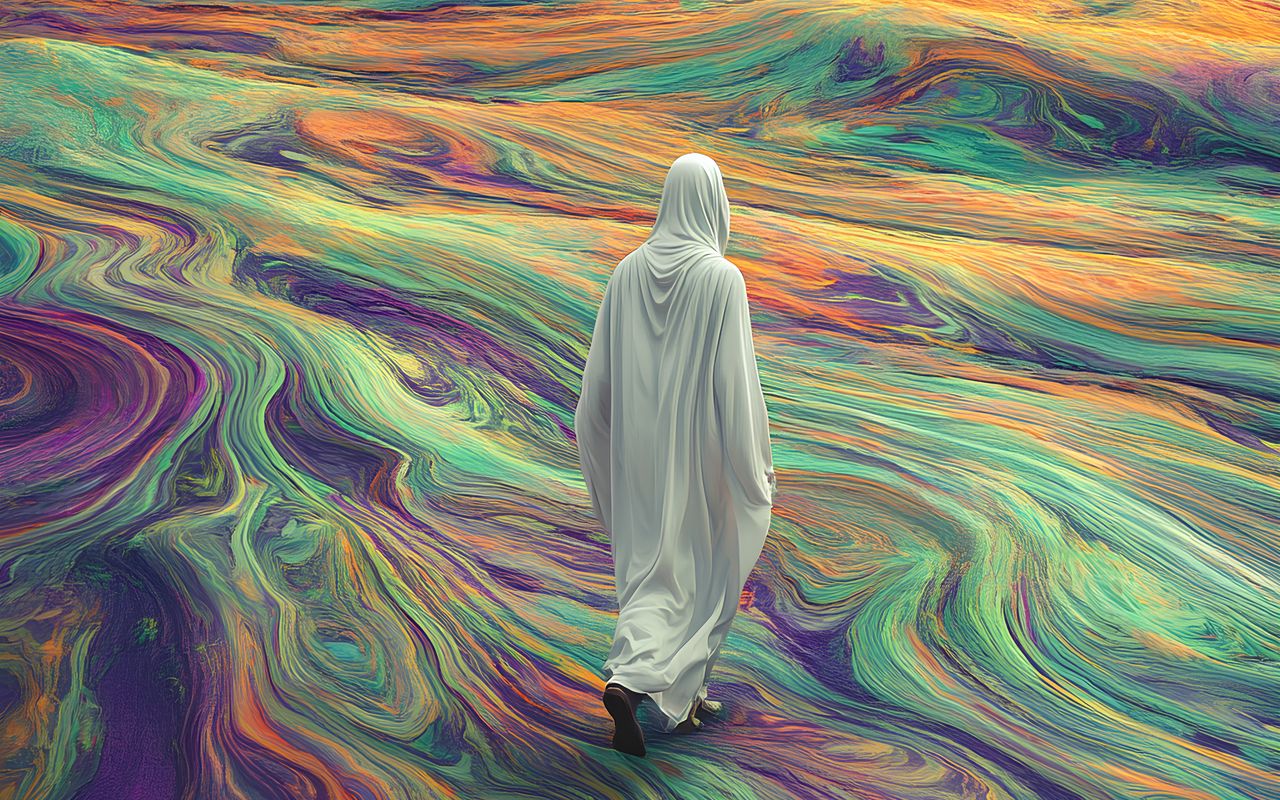 1280x800 Wallpaper man, silhouette, art, paint, stains