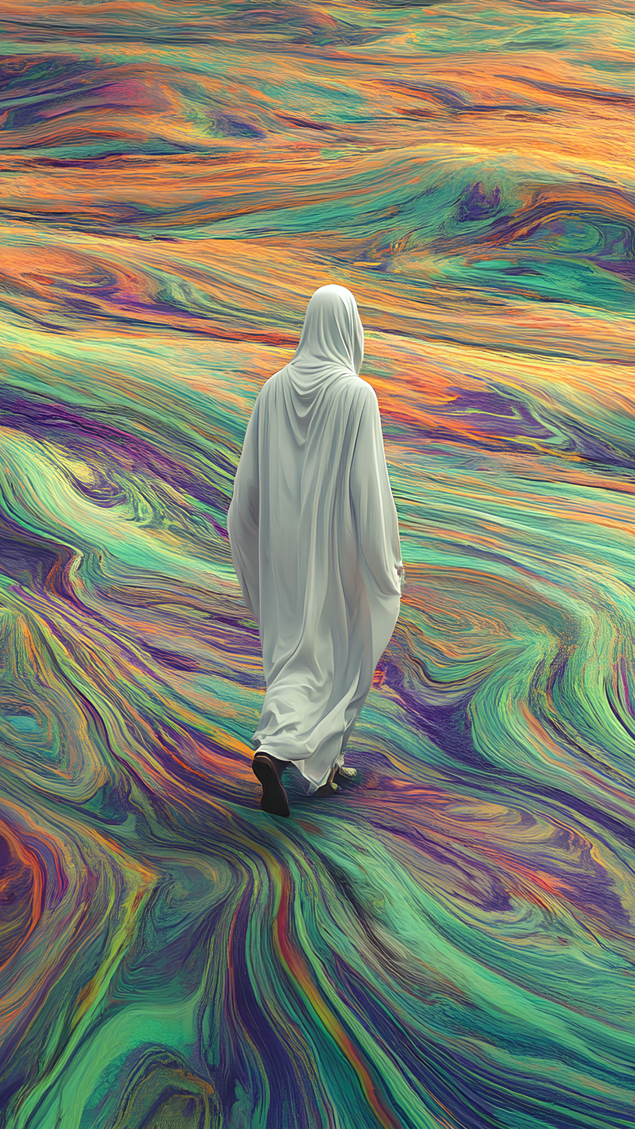 2160x3840 Wallpaper man, silhouette, art, paint, stains