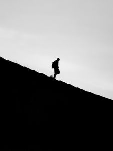 Preview wallpaper man, silhouette, bw