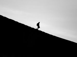 Preview wallpaper man, silhouette, bw