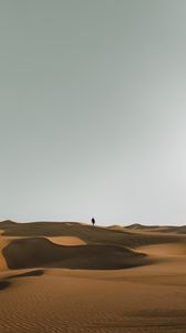 Preview wallpaper man, silhouette, desert, alone