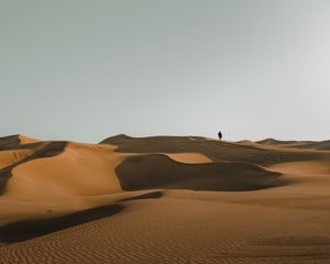 Preview wallpaper man, silhouette, desert, alone