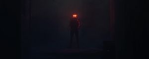 Preview wallpaper man, silhouette, gas mask, darkness, art