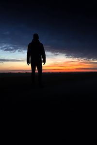 Preview wallpaper man, silhouette, loneliness, alone, sunset
