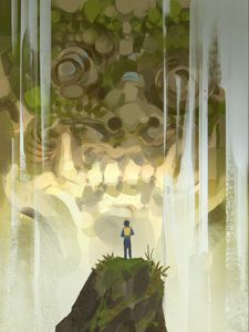 Preview wallpaper man, silhouette, rock, alone, art