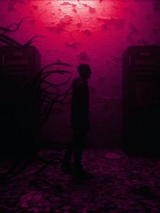 Preview wallpaper man, silhouette, tentacles, dark, art