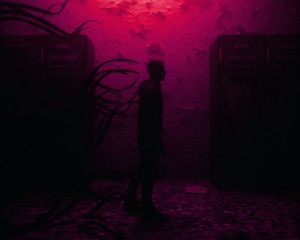 Preview wallpaper man, silhouette, tentacles, dark, art