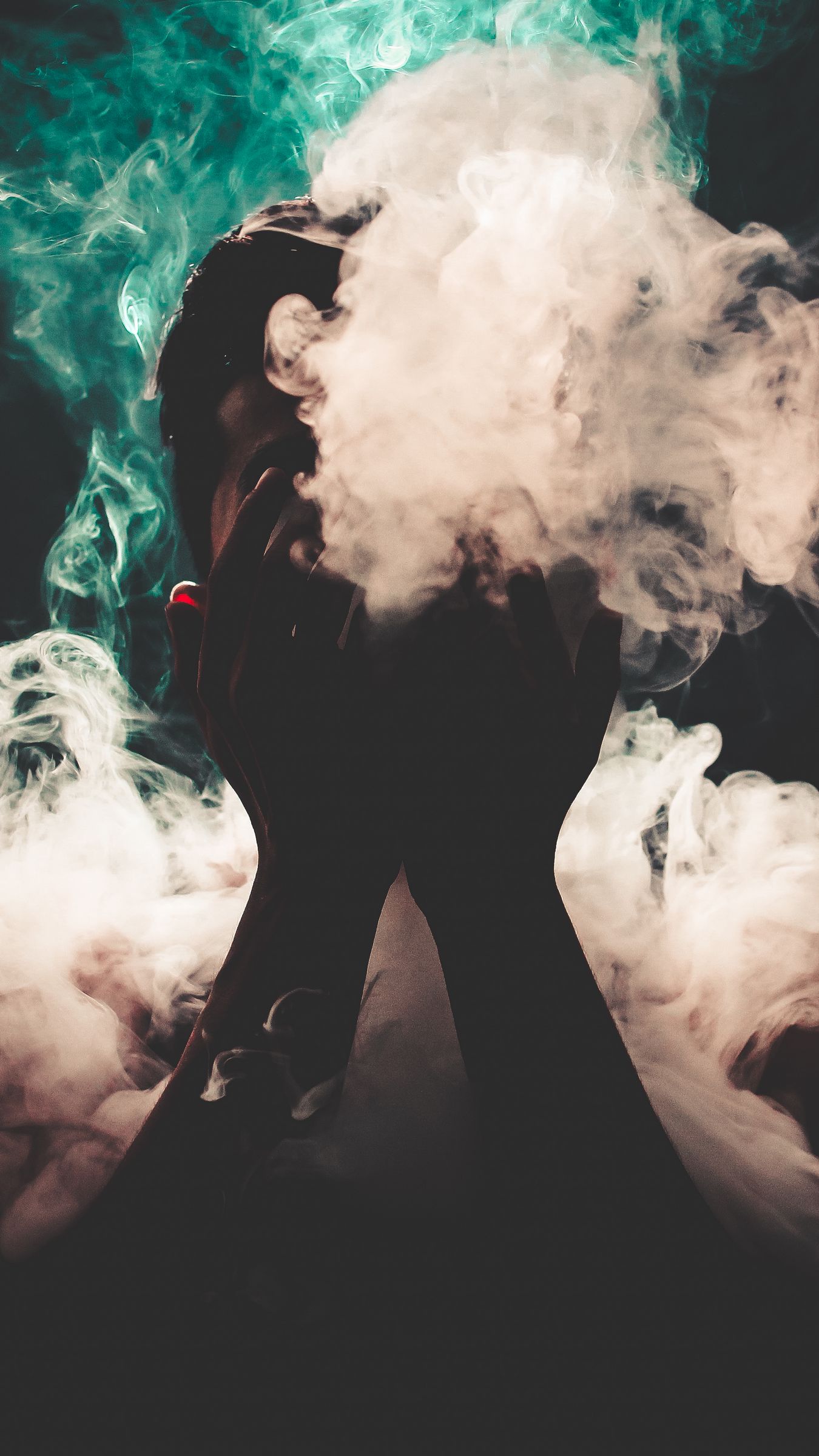 Download wallpaper 1350x2400 man, smoke, hands, colorful smoke iphone  8+/7+/6s+/6+ for parallax hd background