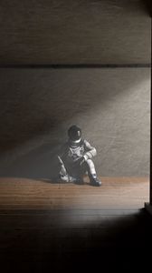 Preview wallpaper man, space suit, pose, art