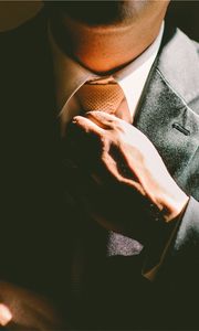 Preview wallpaper man, tie, hand, suit, business