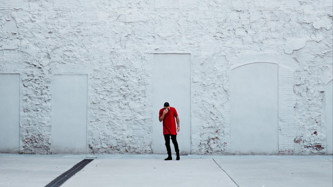 Wallpaper man, wall, white, contrast