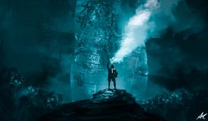 Preview wallpaper man, wanderer, smoke, fantasy