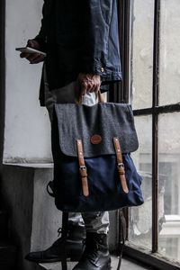 Preview wallpaper man, window, backpack, style, fashion