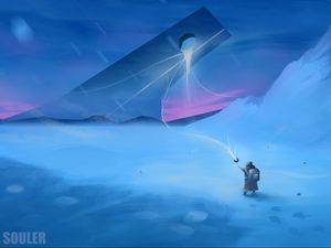 Preview wallpaper man, winter, magic, travel, art
