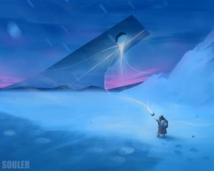Preview wallpaper man, winter, magic, travel, art