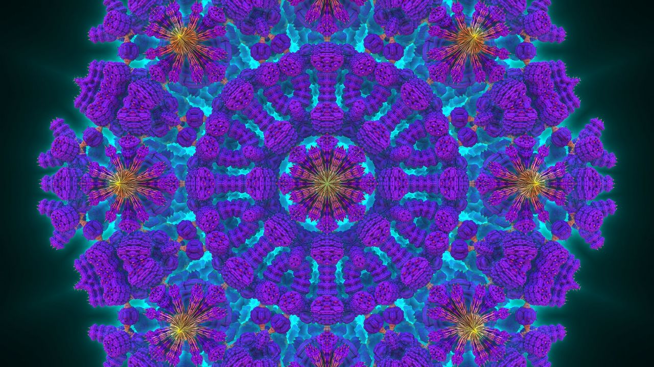 Wallpaper mandala, fractal, abstraction, purple, pattern