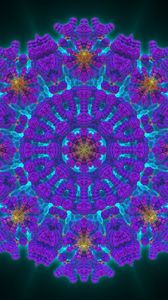 Preview wallpaper mandala, fractal, abstraction, purple, pattern