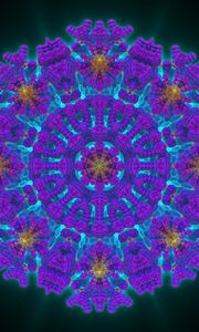 Preview wallpaper mandala, fractal, abstraction, purple, pattern